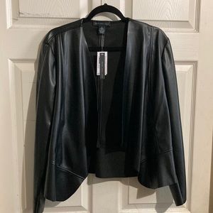Joan Vass Faux leather blazer